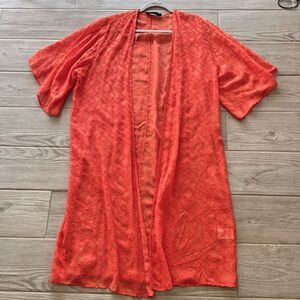 Vitamina (Argentina)‎ Woman Orange Sheer Silk Coverup Size S/M